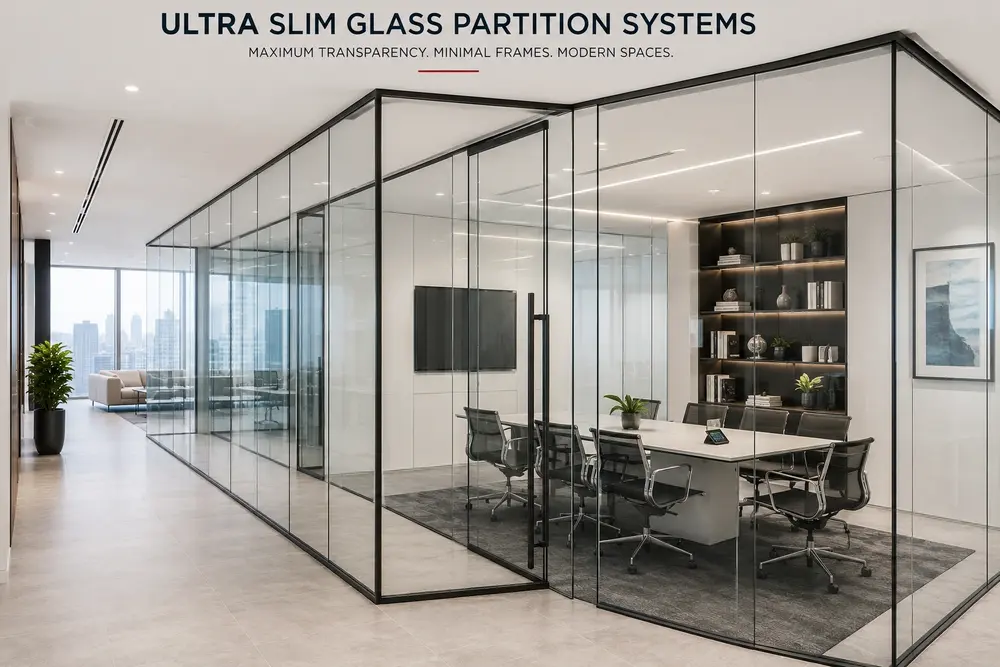 Ultra Slim Glass Partition Systems in Dubai | Smart Glass Dubai